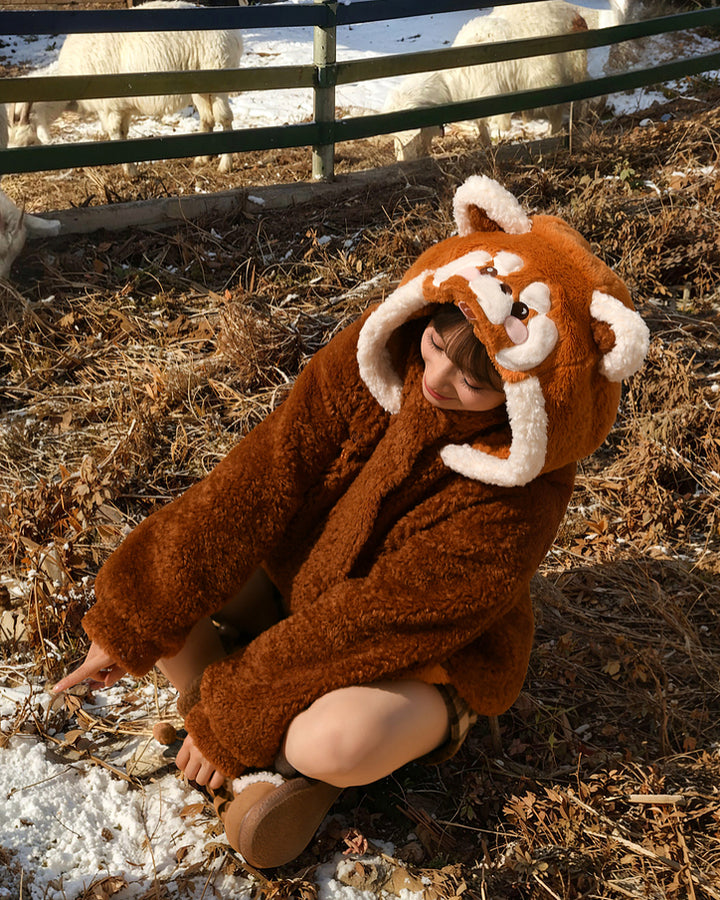 Cute Red Panda Design Fleece Jacket