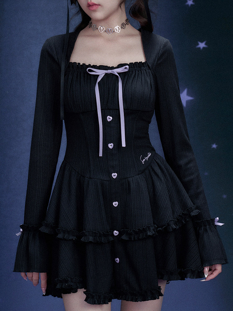 Black Tiered Cake Dress