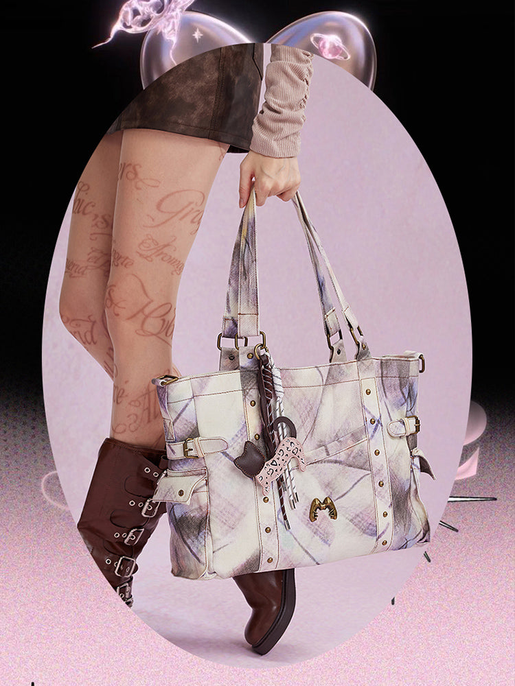 Y2K Tie-Dye Large Capacity Tote Bag