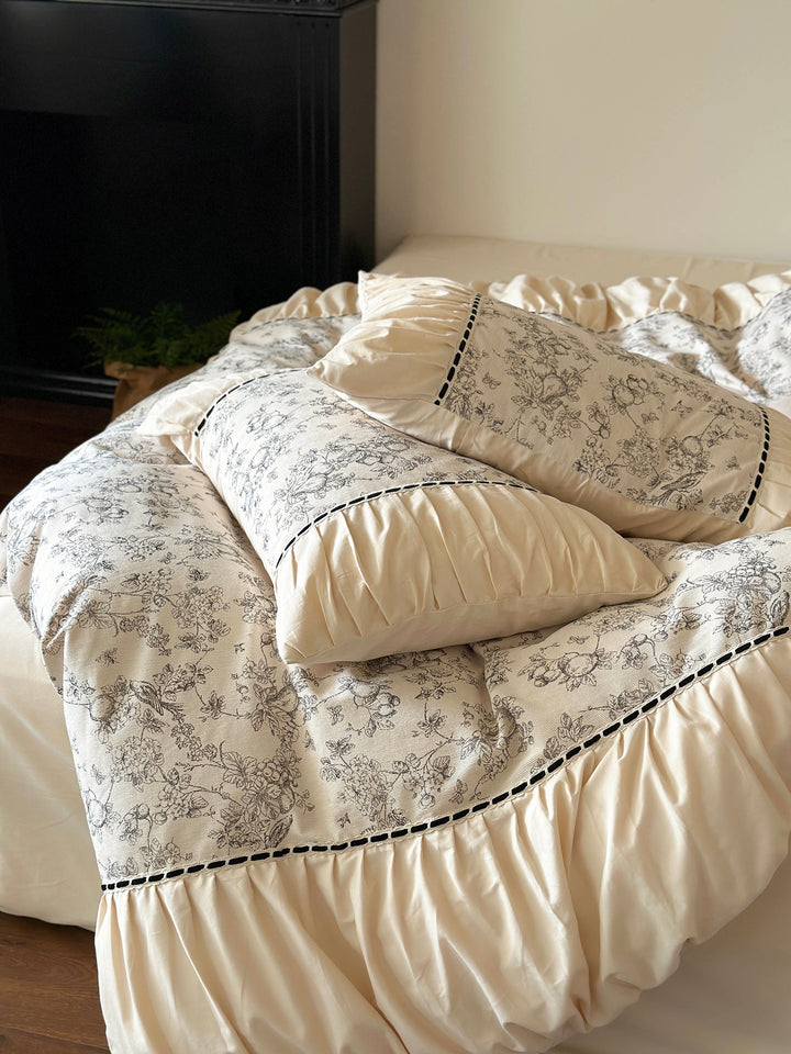 French Vintage Floral Cotton Bedding Set