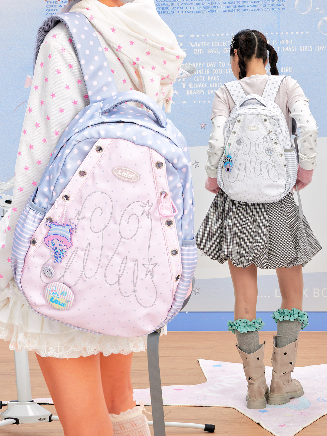 Star Print Shell Shape Ita Backpack