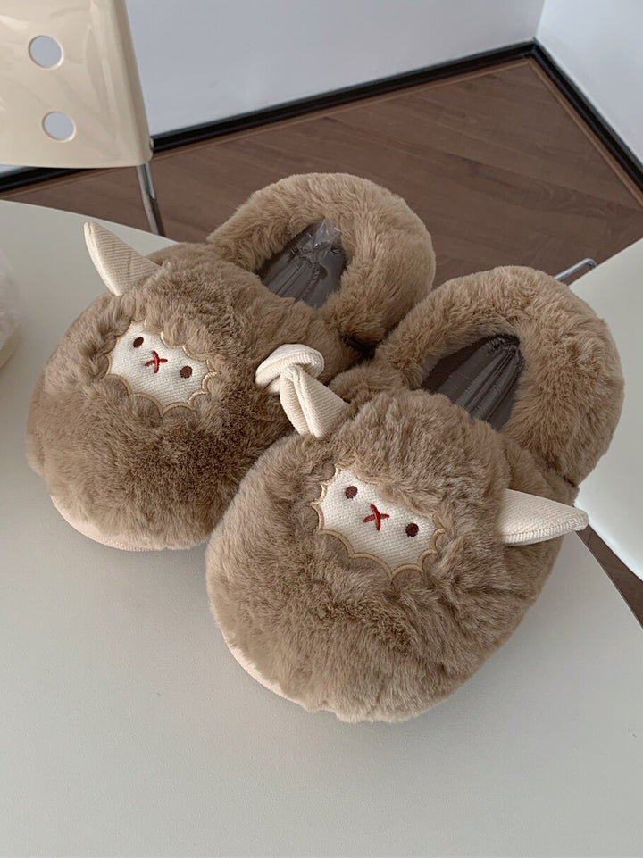 Lovely Sheep Plush Slippers