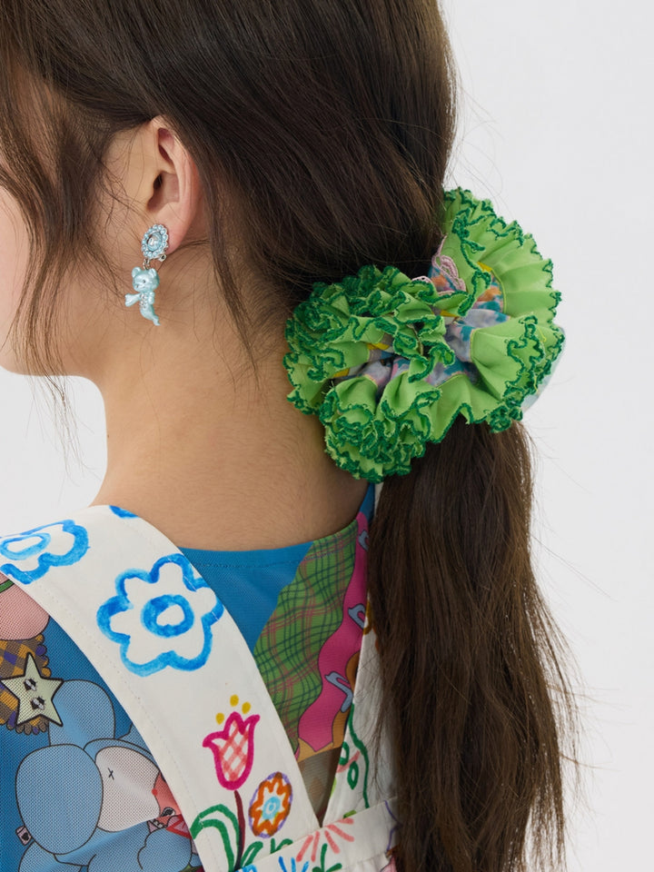 Floral Lace Ruffle Scrunchie