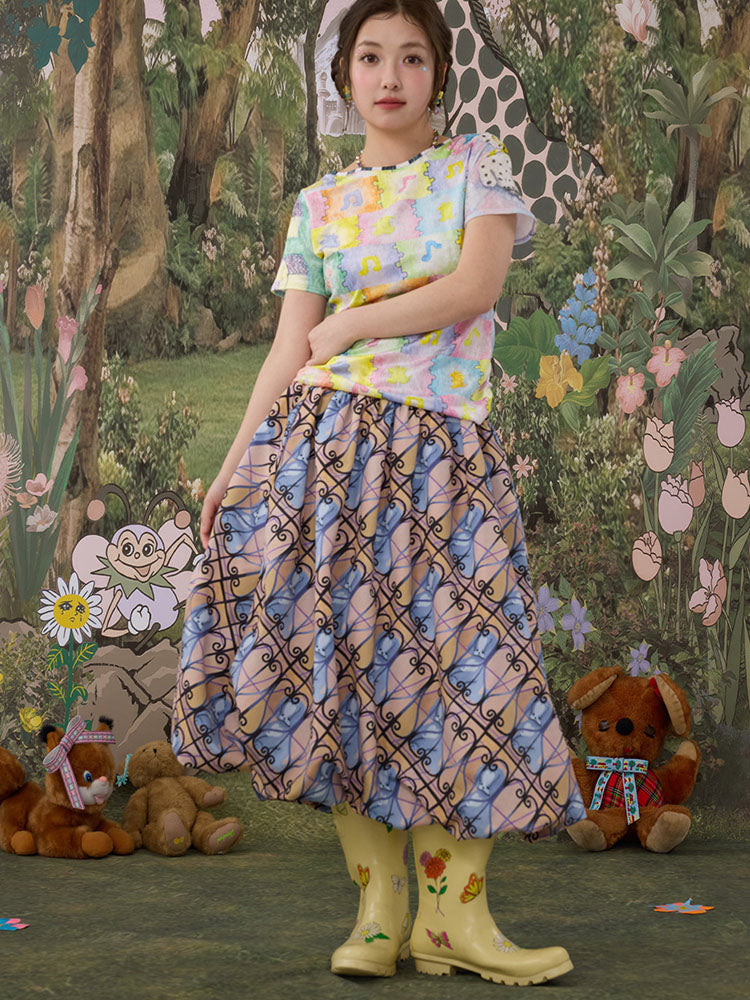 Pastel Puzzle Print Tee