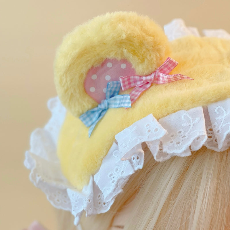 Yellow and Pink Plush Bear Candy Headband