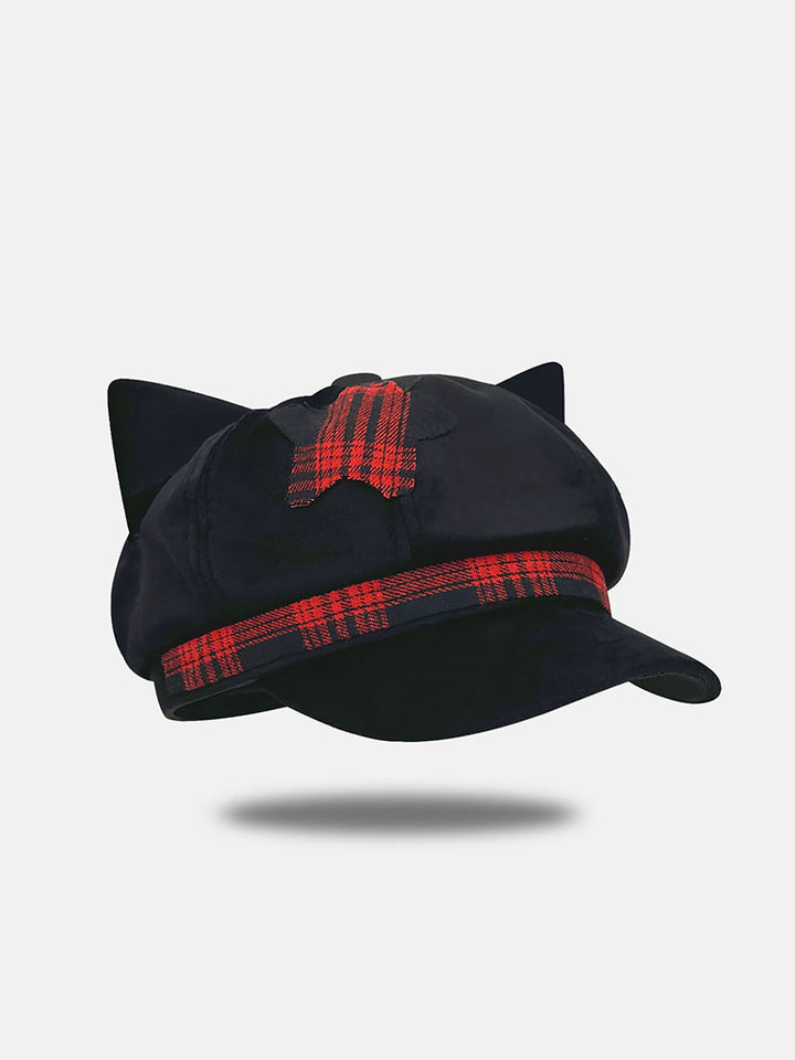 Punk Plaid Cat Ear Cap