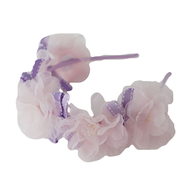 Artificial silk flower bow fairy headband