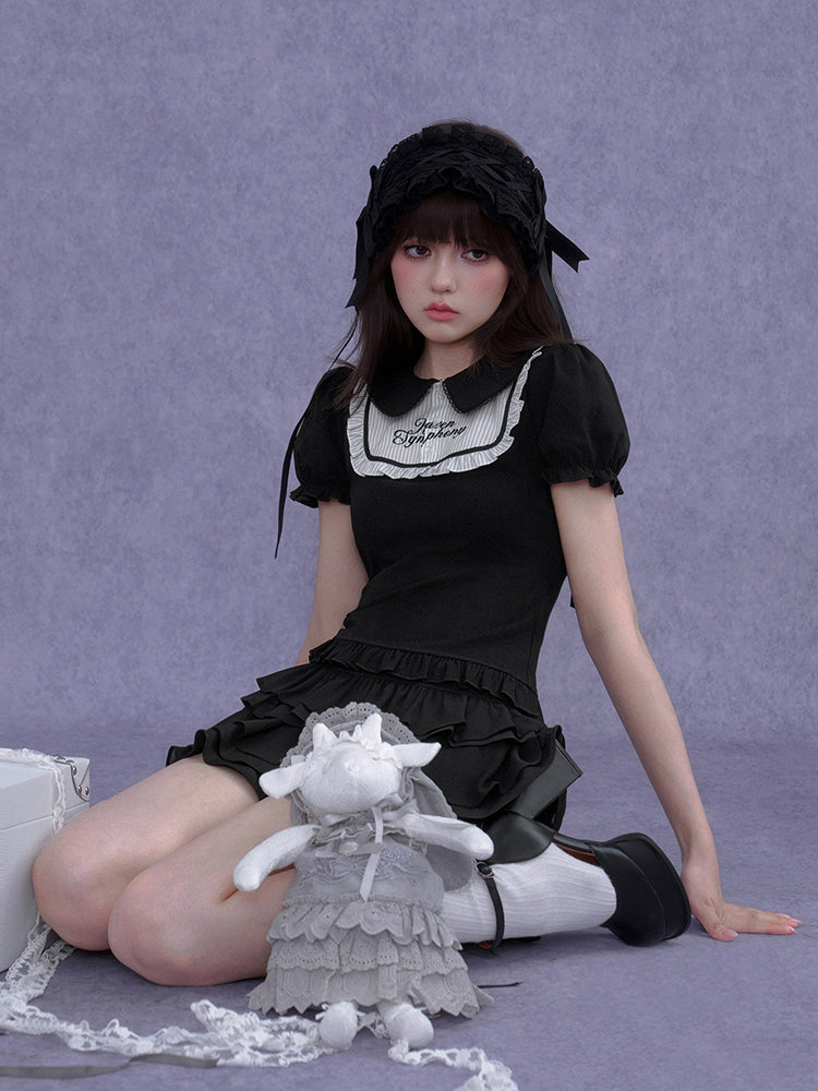 Gothic Ruffle Series Top Skirt