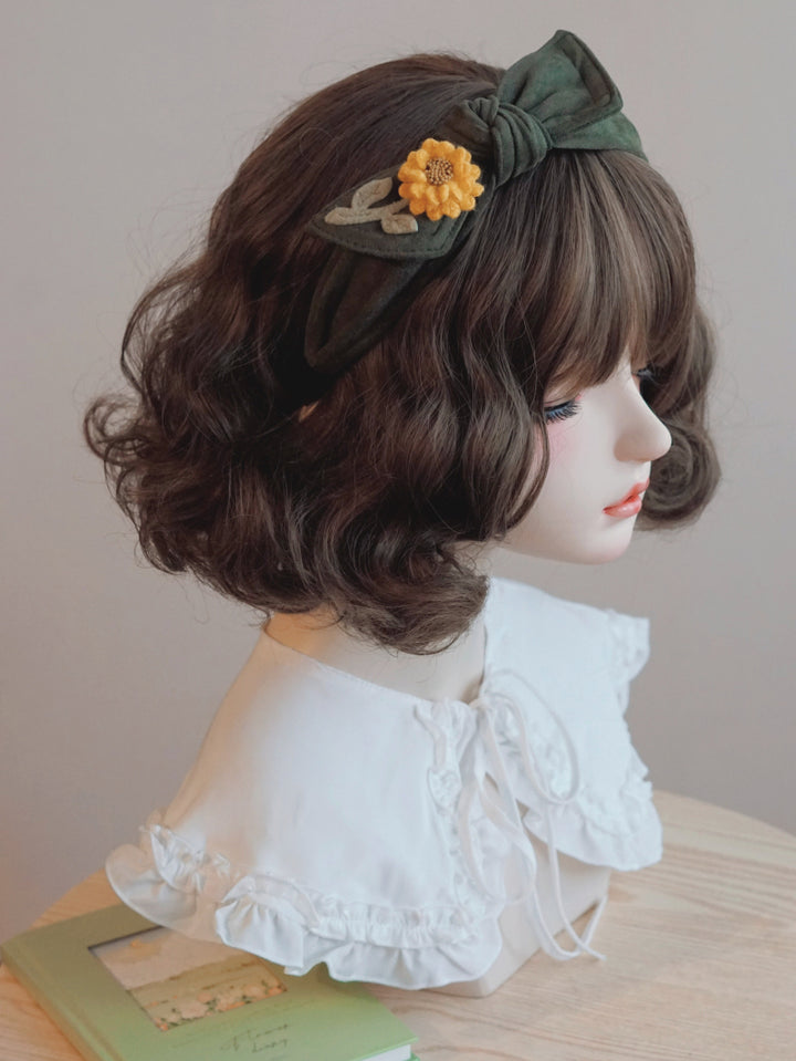 Japanese-style bow sunflower headband