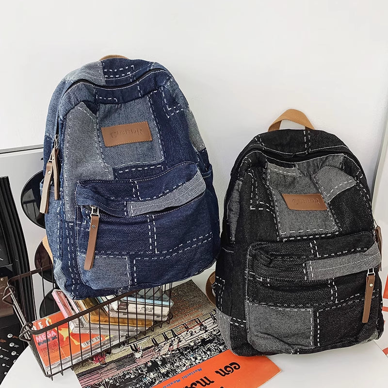 Vintage Denim Backpack