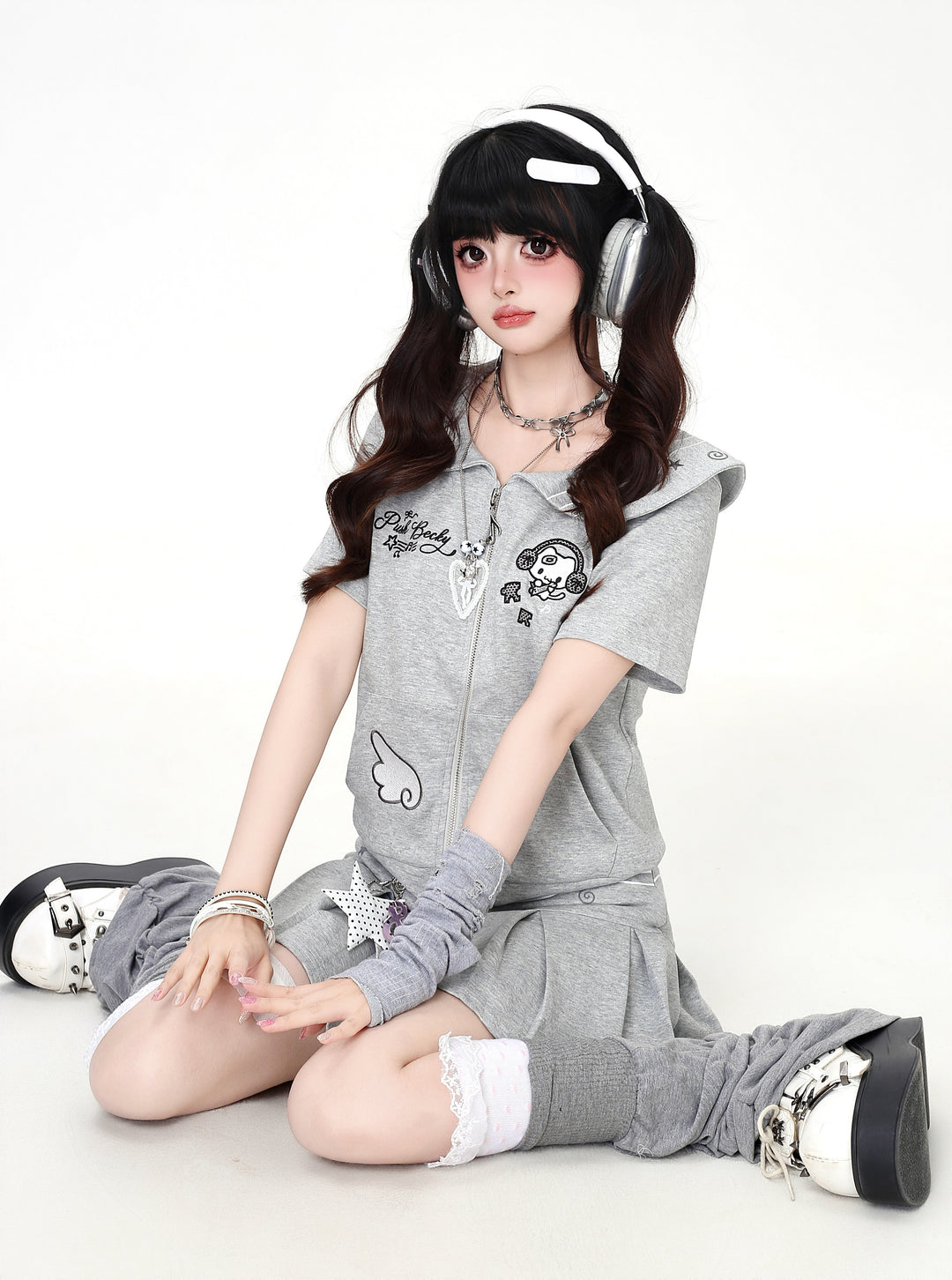 Grey Star Sailor Top Skirt