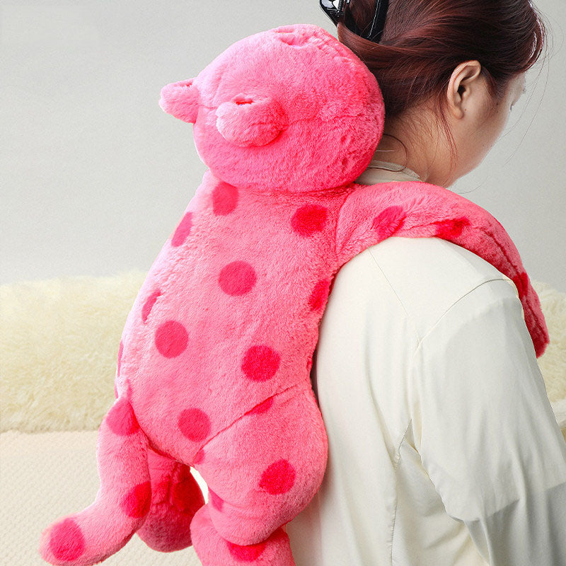 Pink Polka Dot Cat Plush Toy