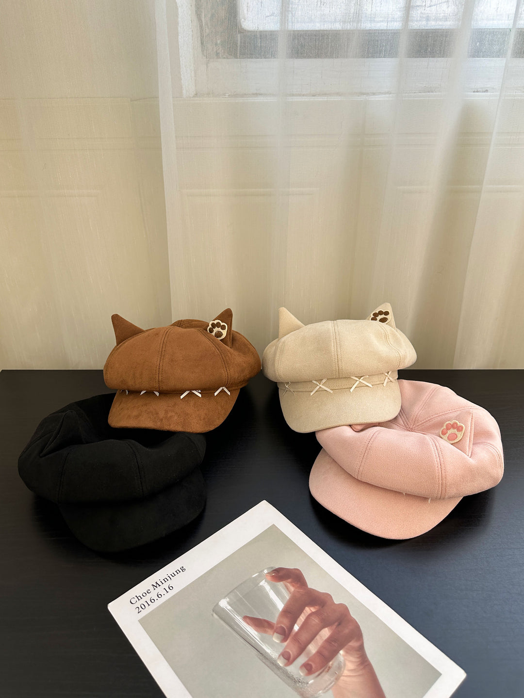 Cute Cat Ear Cross Ribbon Cap
