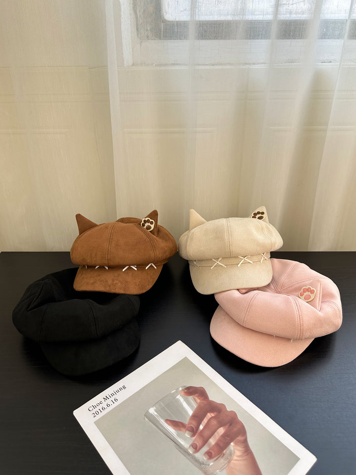Cute Cat Ear Cross Ribbon Cap