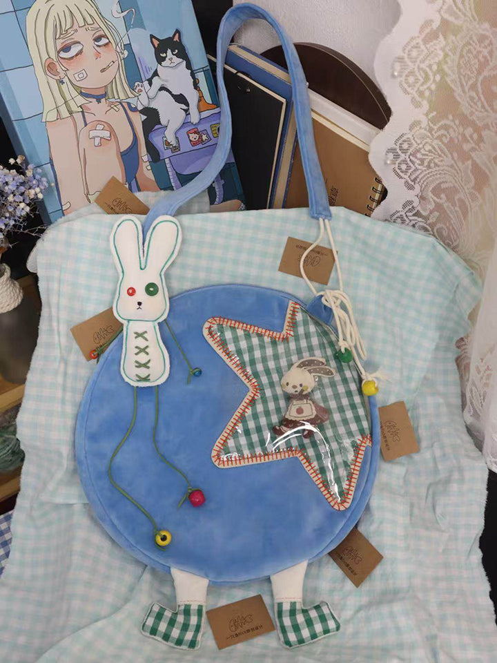 Star Patch Round Crossbody Bag