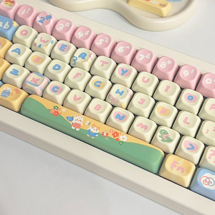 Kawaii Kindergarten Keycaps Set for Mechanical Keyboards