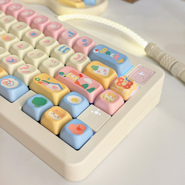 Kawaii Kindergarten Keycaps Set for Mechanical Keyboards