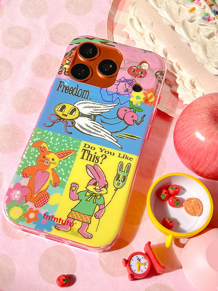 Retro Bunny Collage iPhone Case