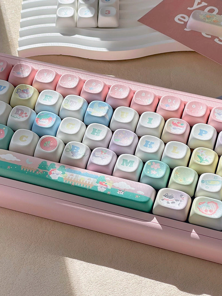 Cute Pastel Keycap Set for Mechanical Keyboards