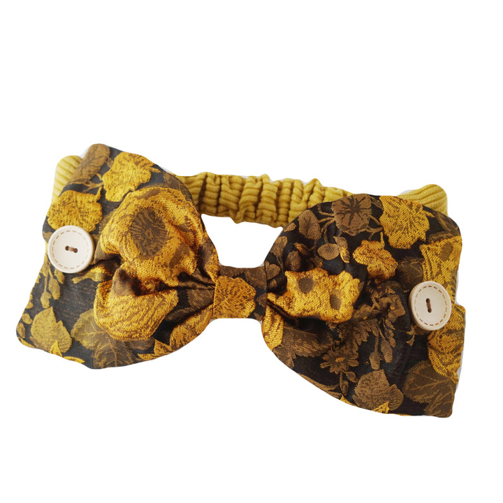 Sunflower Corduroy Large Bow Headband