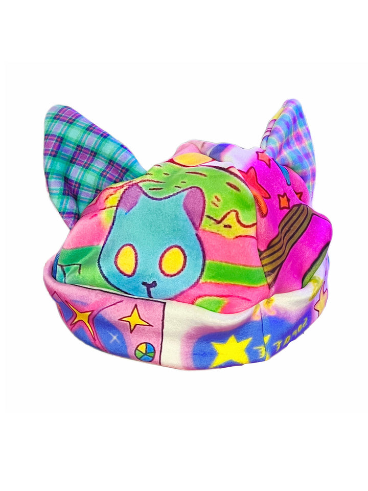 Colorful Graphic Cat Ear Beanie