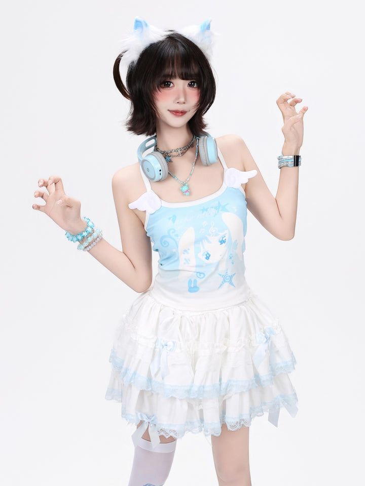 Pastel Blue Angel Wing Camisole