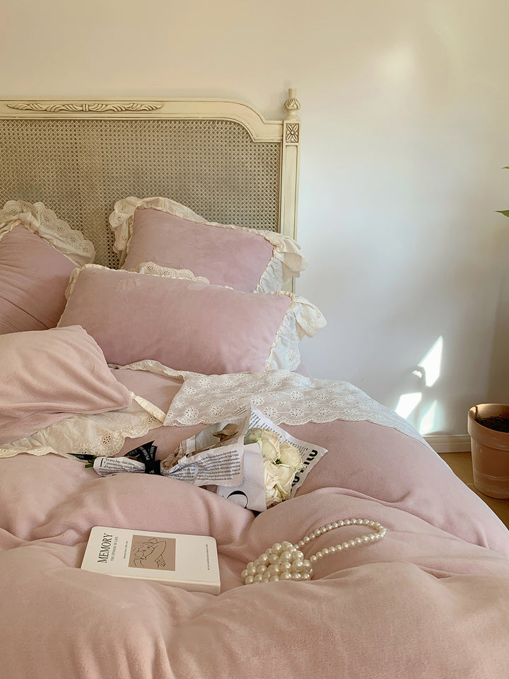 Romantic French Princess Style Winter Milk Velvet Bedding Set