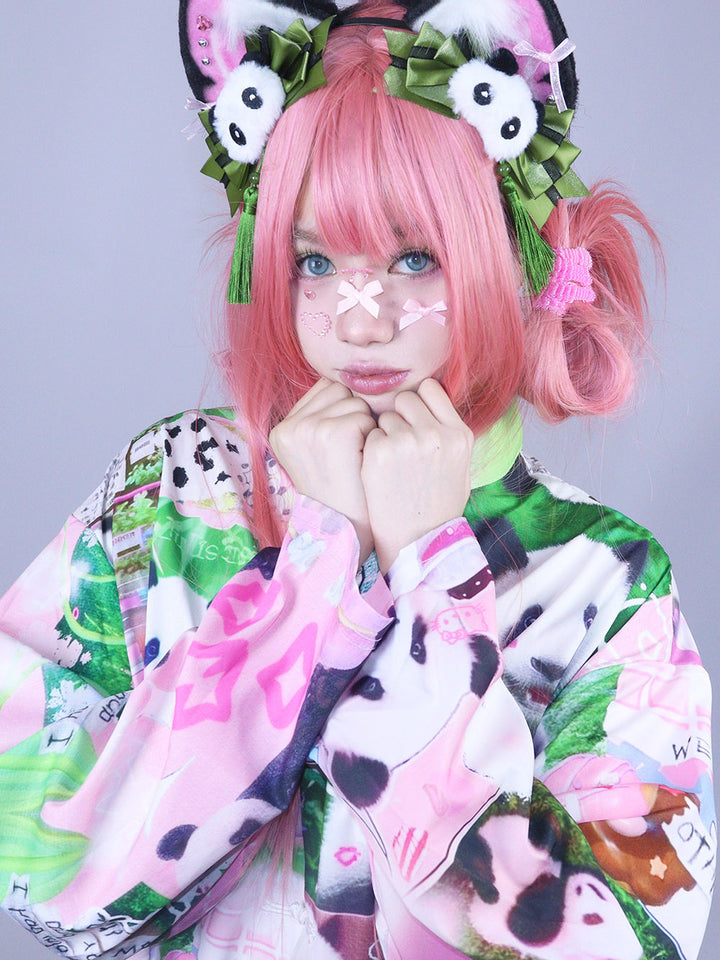Panda Bow Cat Ear Headband