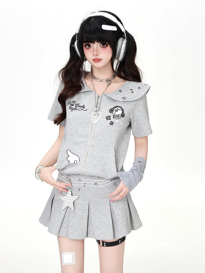 Grey Star Sailor Top Skirt