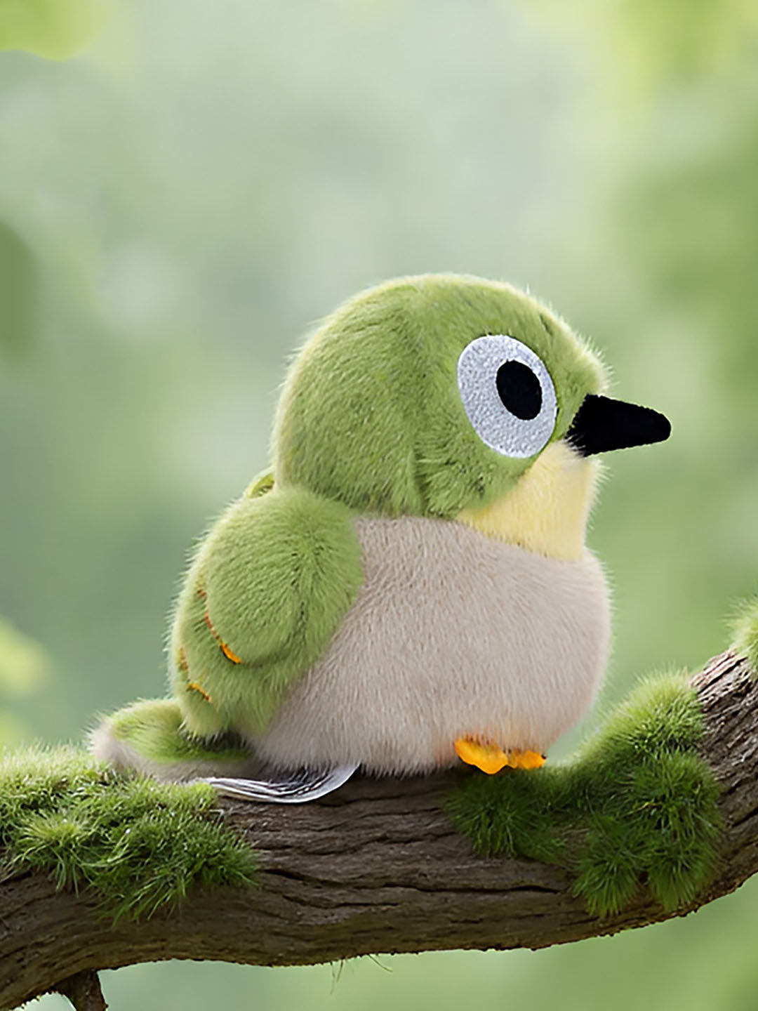 Green White Eye Bird Plush Toy