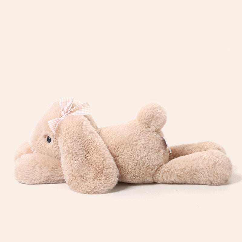 Cute Beige Bow Bunny Plush