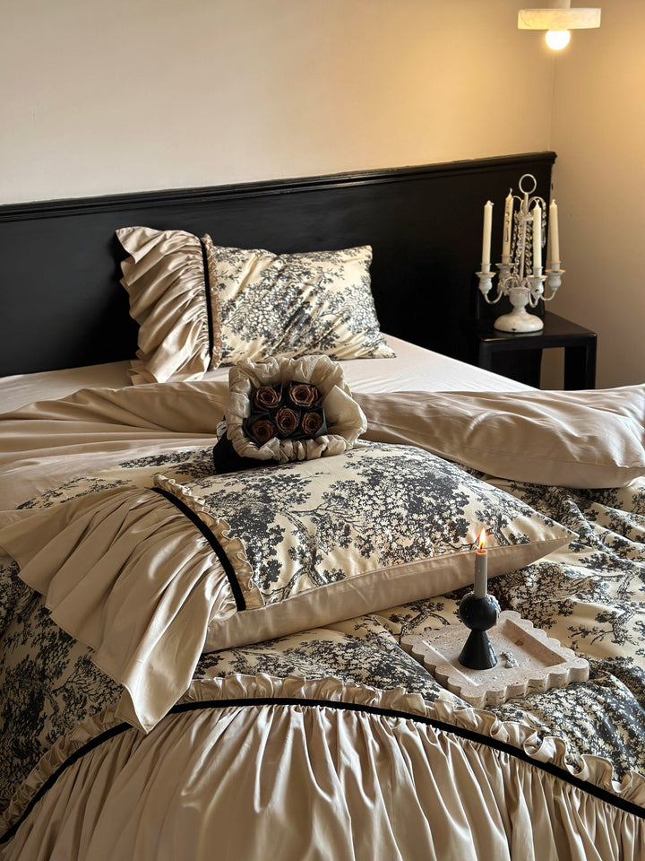 French Vintage Romantic Lace Cotton Duvet Cover