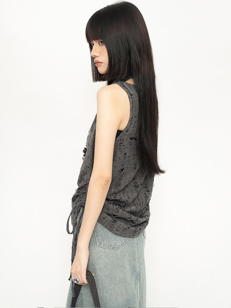 American-style vintage sleeveless vest top