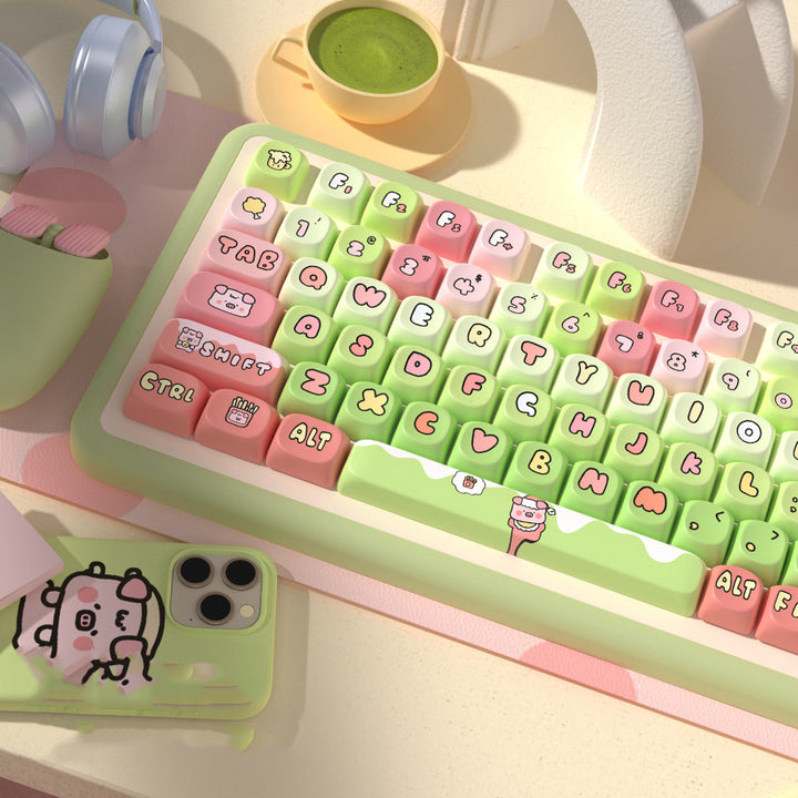 Cartoon Pig Theme MCA Profile Keycaps for Mechanical Keyboards