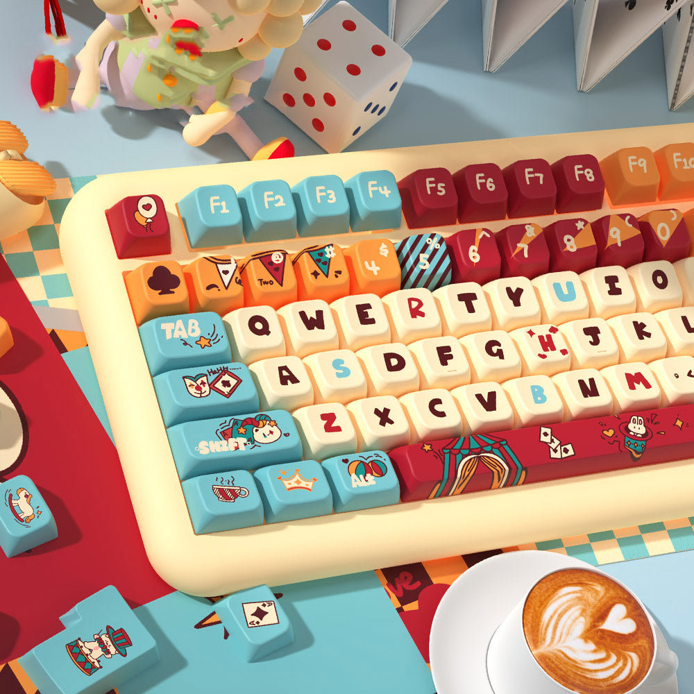 Cat Circus Theme Keycap Set for Mechanical Keyboards