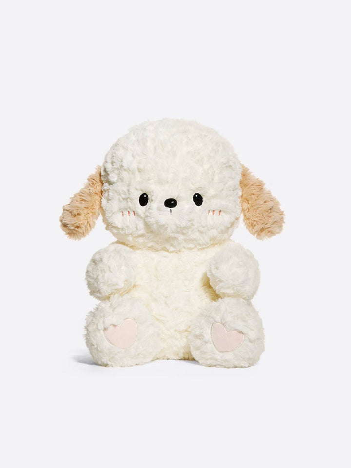 Cream Puppy Heart Paw Plush Toy