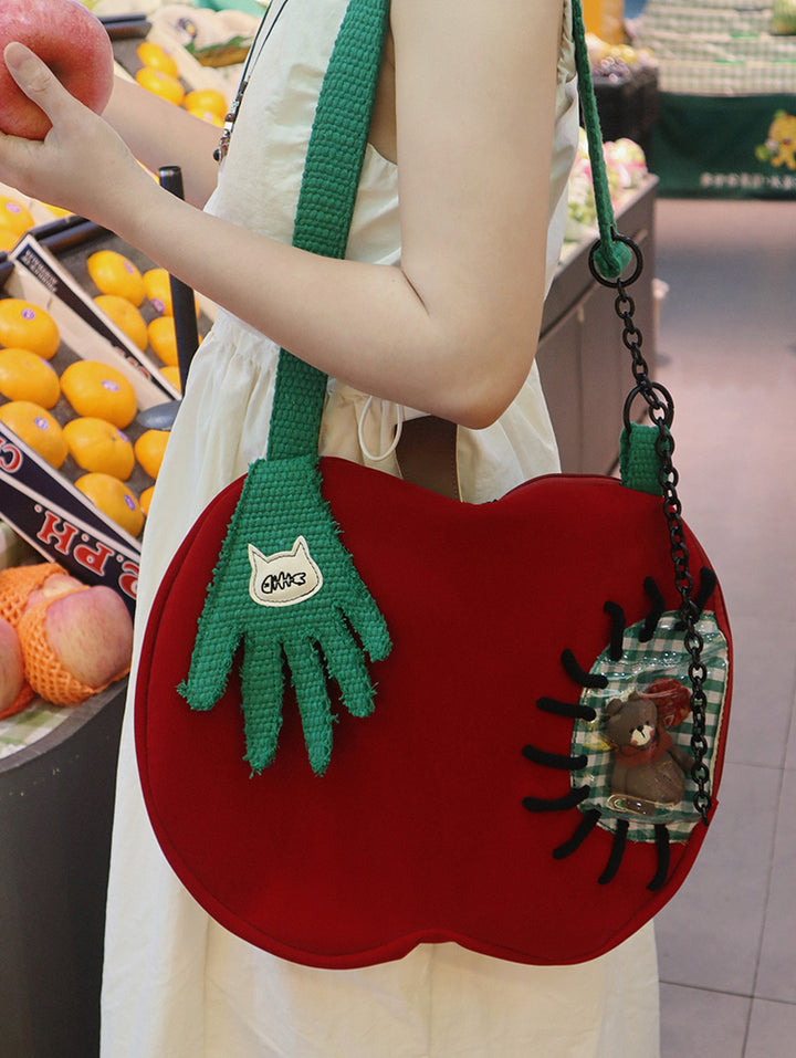 Red Apple-Shaped Ita Bag
