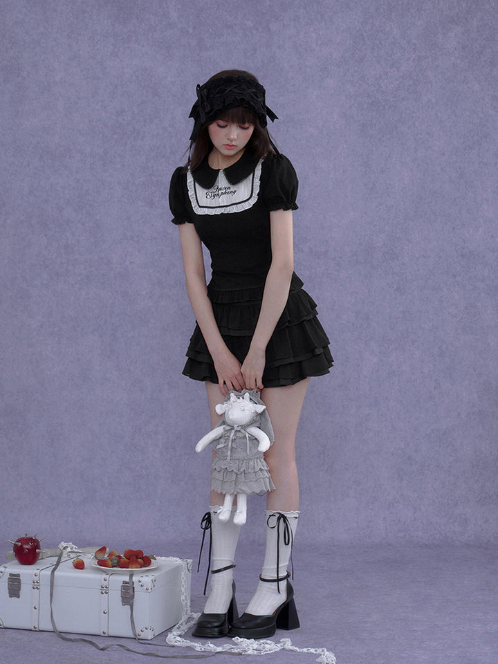Gothic Ruffle Series Top Skirt