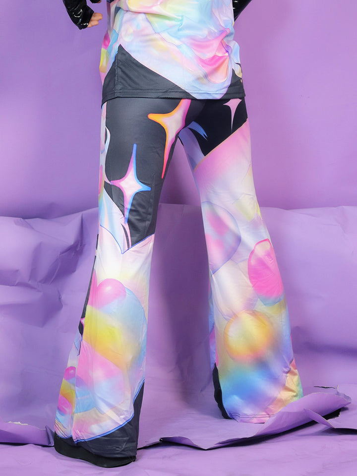Pastel Anime Girl Flare Pants