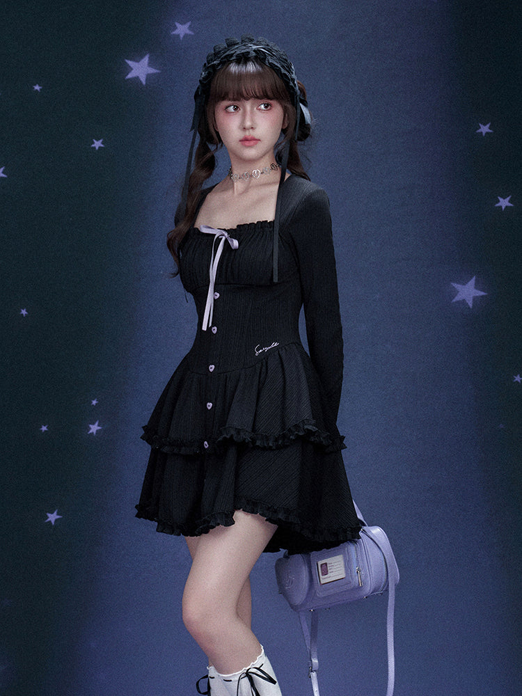 Black Tiered Cake Dress