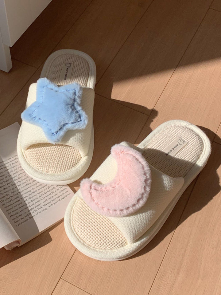Moon Star Linen Slipper