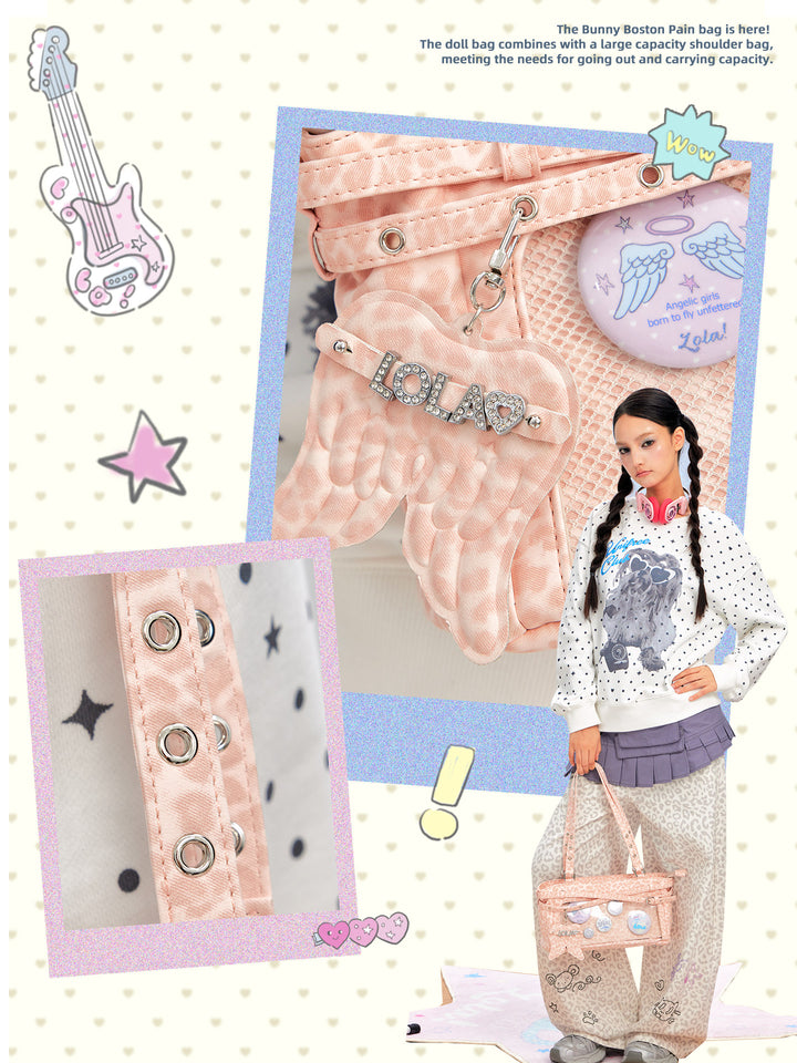 Y2K Angel Wing Long Barrel Ita Shoulder Bag