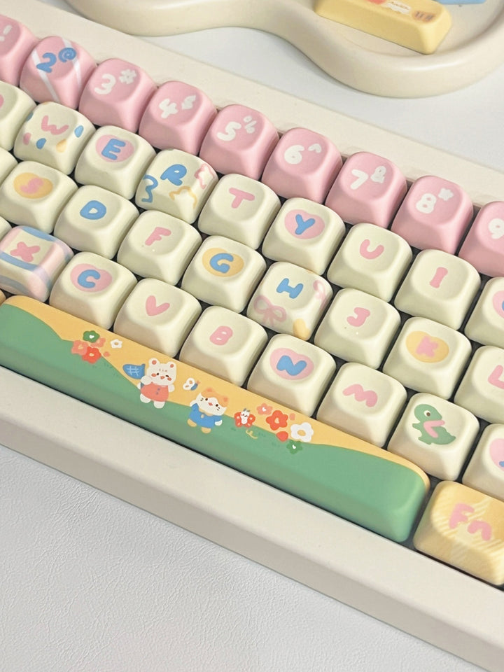 Kawaii Kindergarten Keycaps Set for Mechanical Keyboards