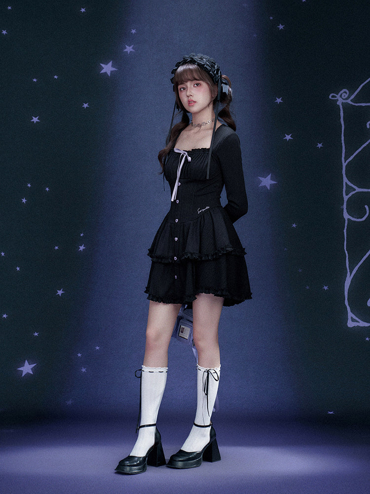 Black Tiered Cake Dress