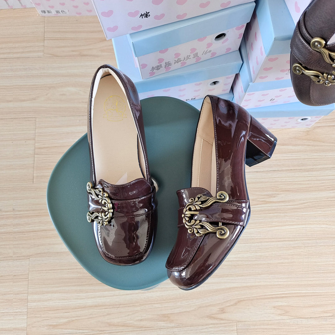 Black/Brown Retro JK Style School Uniform Shoes