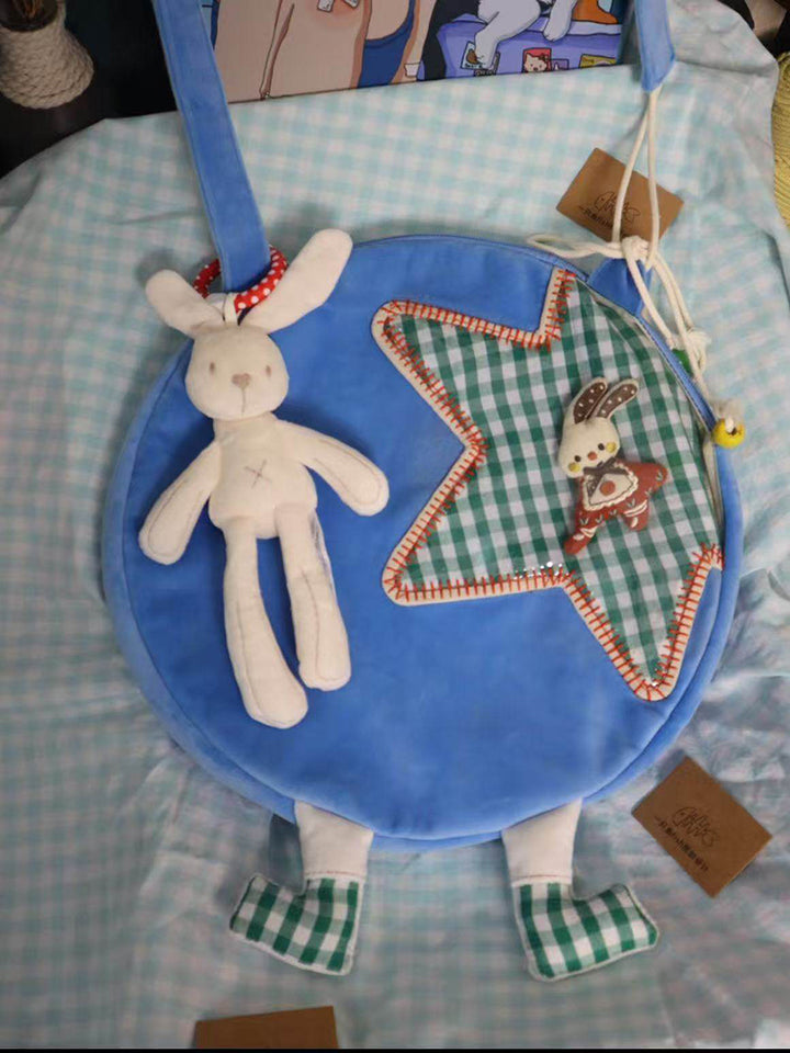 Star Patch Round Crossbody Bag