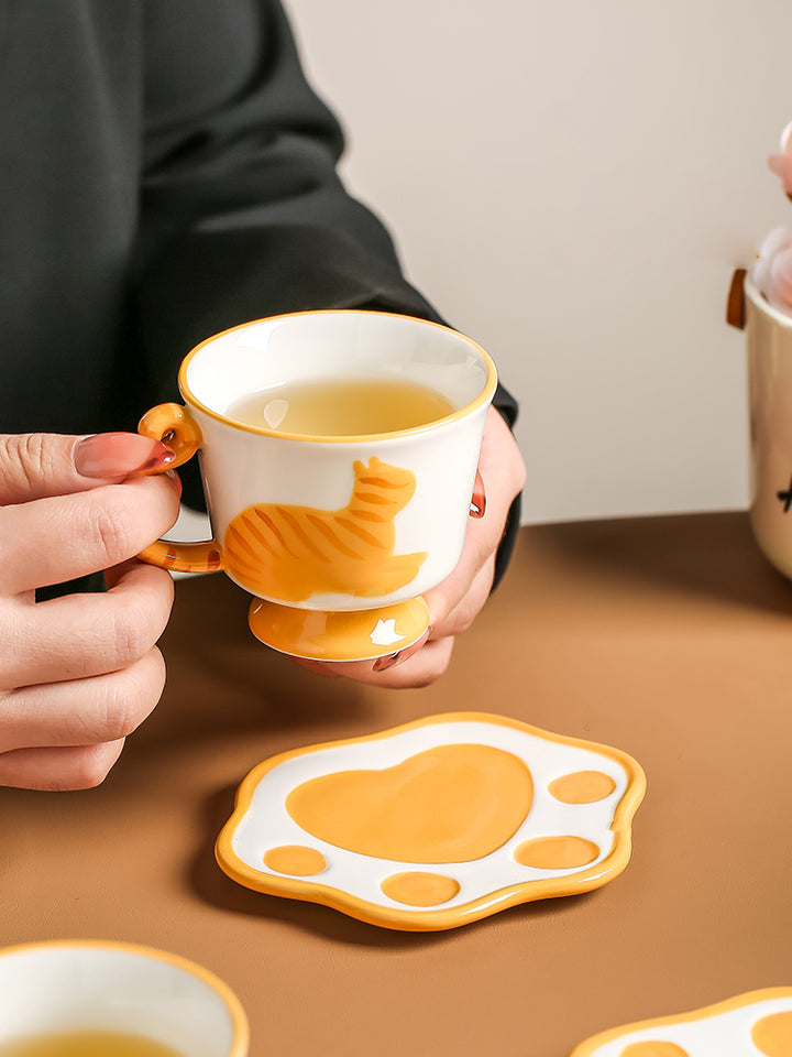 Cat Pattern Teacup Set