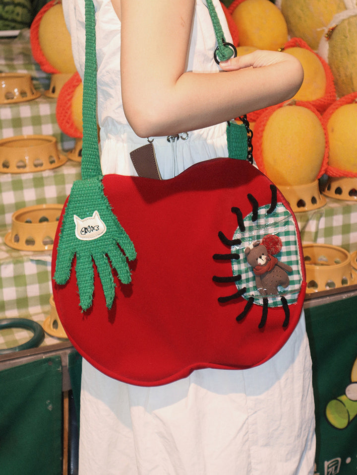 Red Apple-Shaped Ita Bag