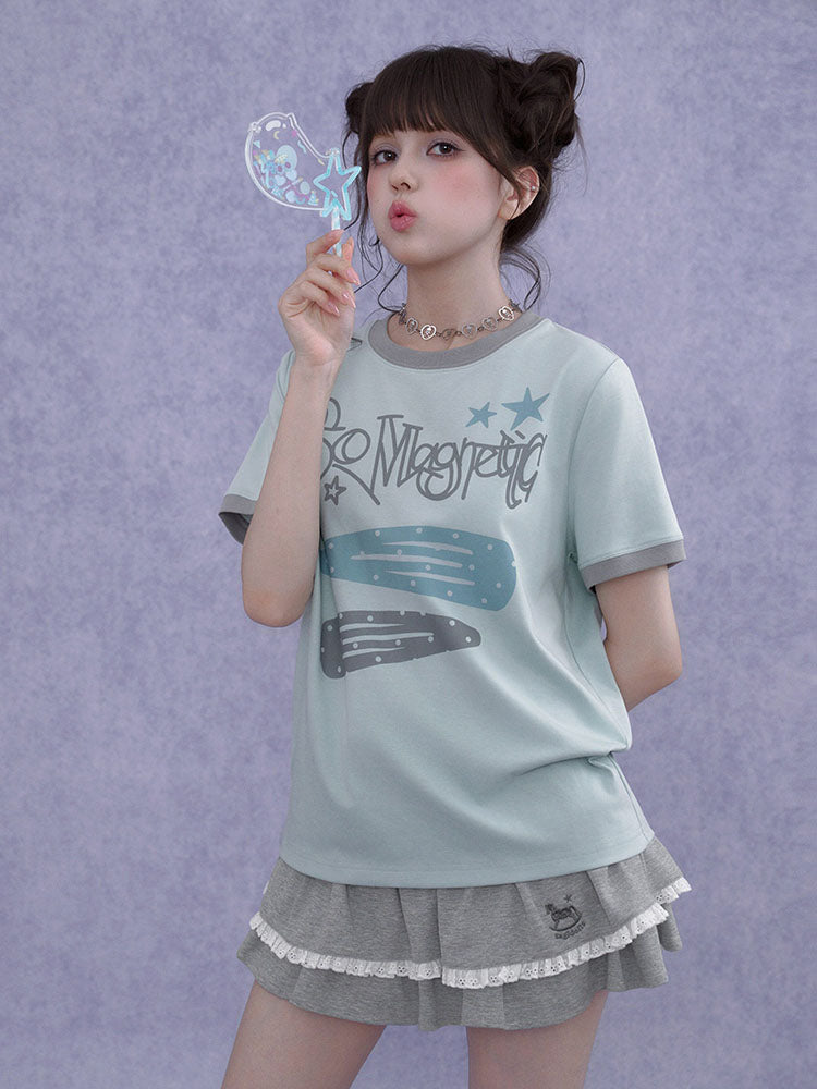 So Magnetic Pastel Ringer T-shirt