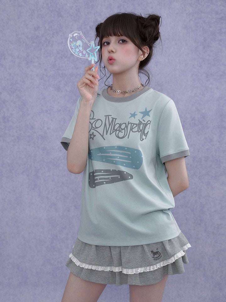 So Magnetic Pastel Ringer T-shirt
